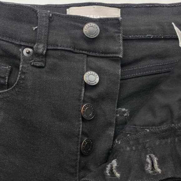 EVERLANE High Rise Slim Straight Cigarette Jeans Sz 24 Black - Picture 6 of 8